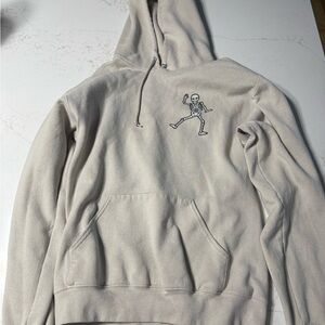 Youth Skeleton Graphic Beige Hoodie